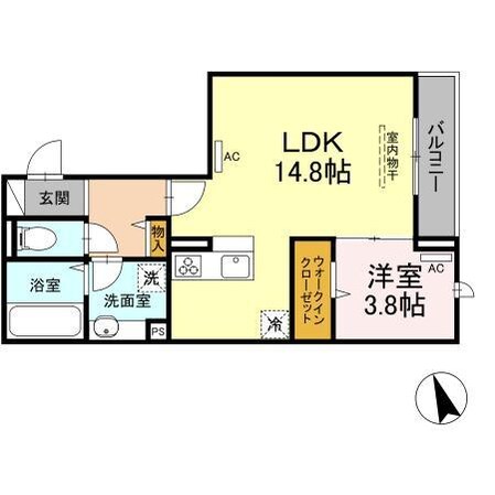 メテオール平和通の物件間取画像